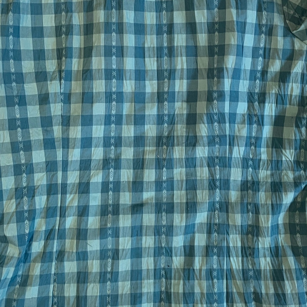 a.n.a Teal & Blue Green Checkered Snap Button-Down Country Western Shirt - Picture 9 of 12